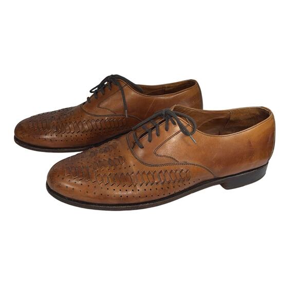 Cole Haan Woven Leather Design Oxford Loafer Shoes - Picture 1 of 9